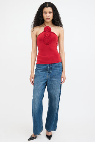 Magda Butrym Appliqué Halter Top