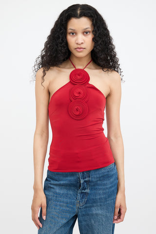 Magda Butrym Appliqué Halter Top
