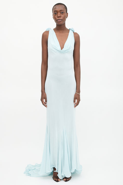 Magda Butrym Jersey Floral Appliqué Gown