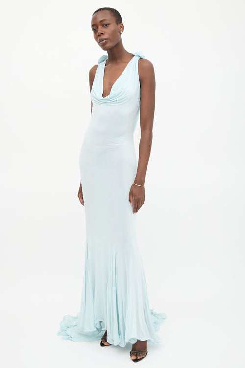 Magda Butrym Jersey Floral Appliqué Gown