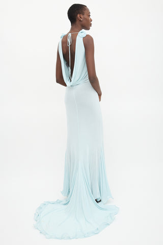 Magda Butrym Jersey Floral Appliqué Gown