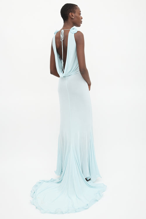 Magda Butrym Jersey Floral Appliqué Gown