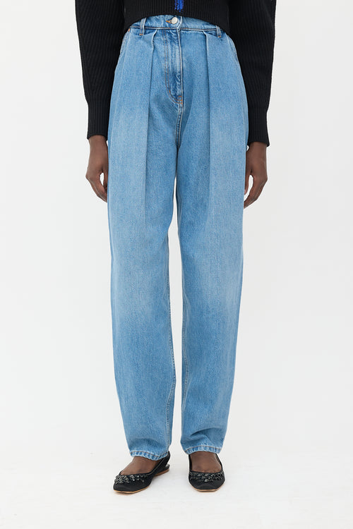 Magda Butrym Pleated Tapered Leg Jeans