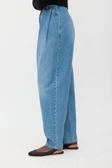 Magda Butrym Pleated Tapered Leg Jeans