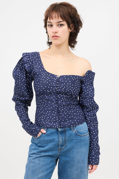 Magda Butrym One Shoulder Ruffle Top