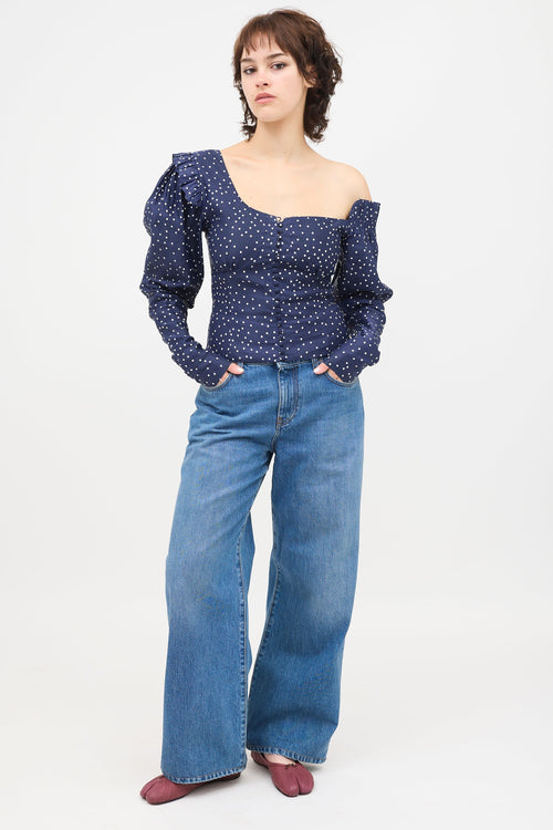 Magda Butrym One Shoulder Ruffle Top