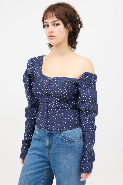 Magda Butrym One Shoulder Ruffle Top