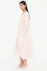  Abstract Quarter Length Sleeve Dress