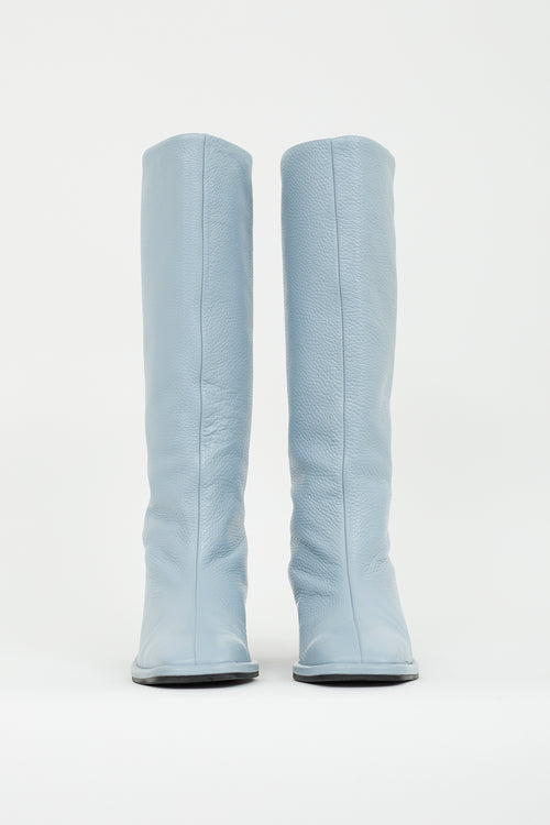 Maguire Blue Leather Carmona Knee High Boot