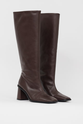 Maguire Brown Leather Knee High Lorca Boot