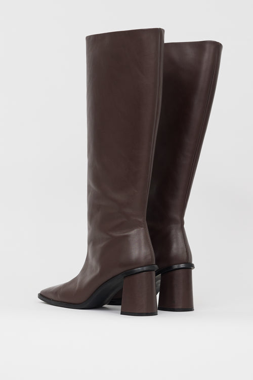 Maguire Brown Leather Knee High Lorca Boot