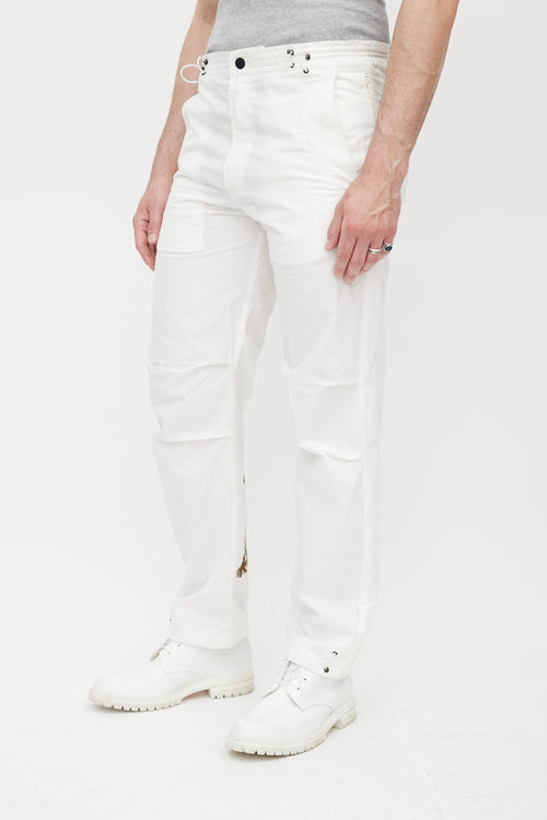 Maharishi White & Multicolour Dragon Embroidered Trouser