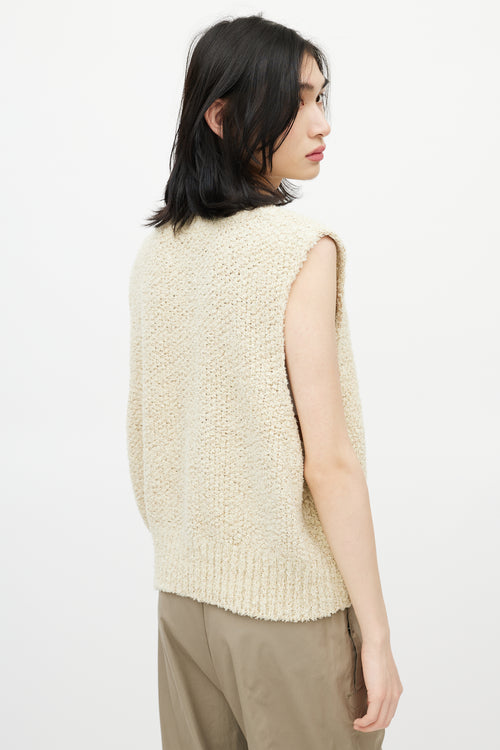 Maison Margiela Beige Linen Tweed Sweater Vest