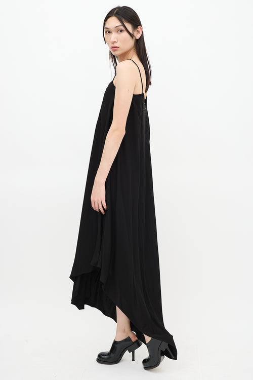 Maison Margiela Black Asymmetrical Shift Maxi Dress