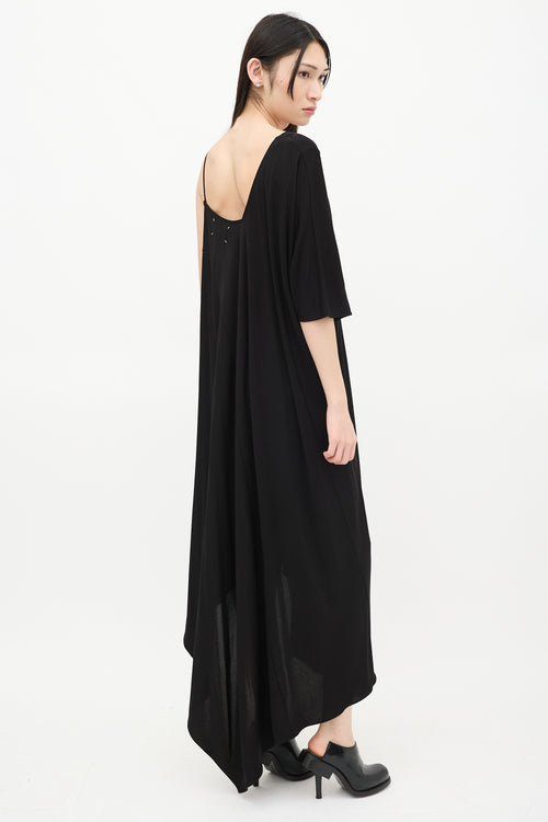 Maison Margiela Black Asymmetrical Shift Maxi Dress