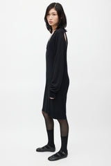 Maison Margiela Black Knit Cut Out Sweater Dress