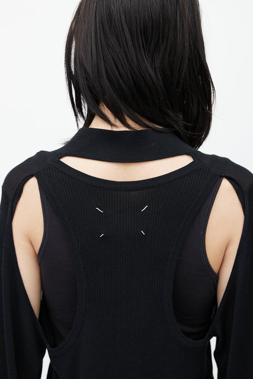 Maison Margiela Black Knit Cut Out Sweater Dress
