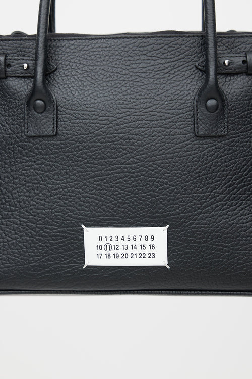 Maison Margiela Black Leather 5AC Drawstring Bag