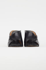 Maison Margiela Black Leather Block Heel Sandal
