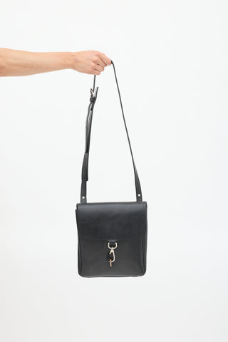 Maison Margiela Black Leather Messenger Bag