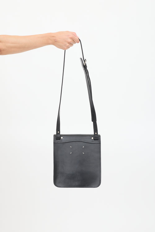 Maison Margiela Black Leather Messenger Bag