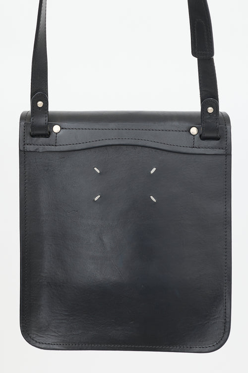 Maison Margiela Black Leather Messenger Bag