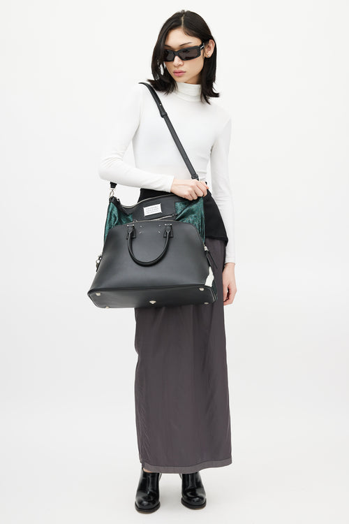 Maison Margiela Black & Multicolour 5AC Messenger Metallic Leather Bag