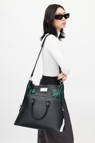Maison Margiela Black & Multicolour 5AC Messenger Metallic Leather Bag