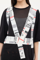 Maison Margiela Black & Multicolour Tape Logo T-Shirt