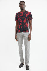 Maison Margiela Black & Red Wool Face Patterned T-Shirt