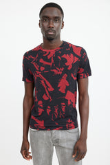 Maison Margiela Black & Red Wool Face Patterned T-Shirt