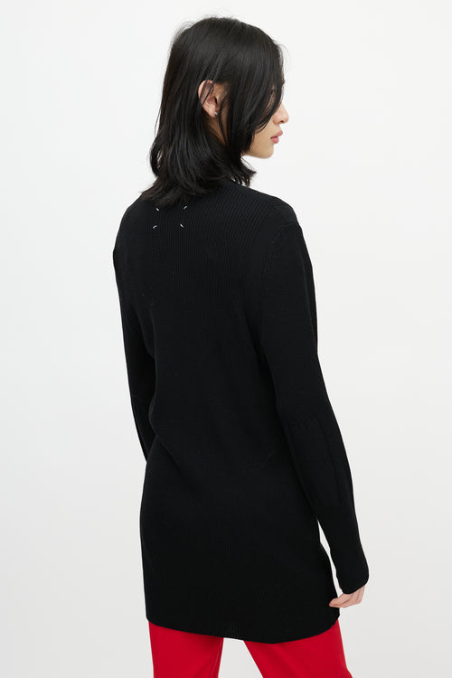 Maison Margiela Black Ribbed Knit Strap Cardigan