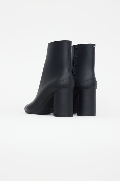 Maison Margiela Black Rubber Tabi Ankle Boot