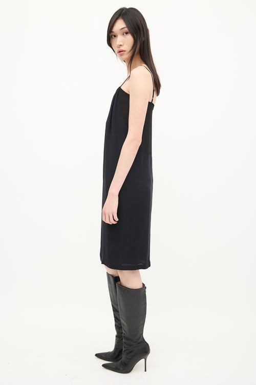 Maison Margiela Black Silk Crepe Midi Dress