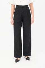 Maison Margiela Black Wool Tuxedo Stripe Trouser