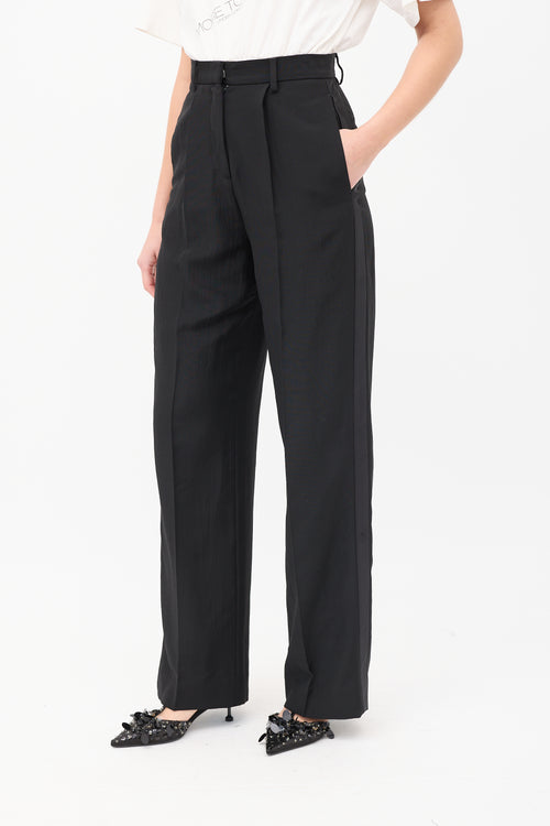 Maison Margiela Black Wool Tuxedo Stripe Trouser