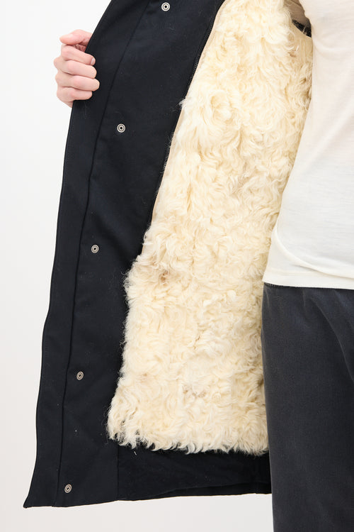 Maison Margiela FW 2014 Runway Black & Cream Fur Coat