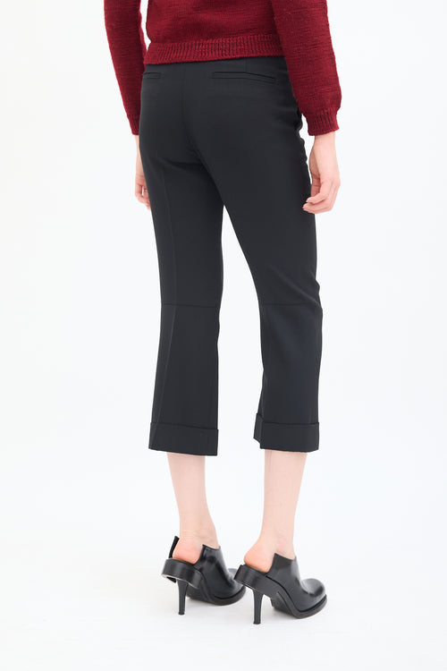 Maison Margiela Black Wool Flared Cropped Trouser