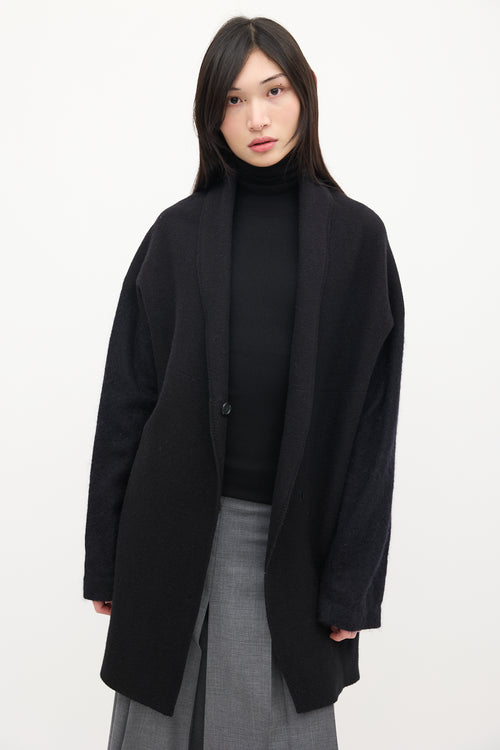 Maison Margiela Black Wool Shawl Cardigan