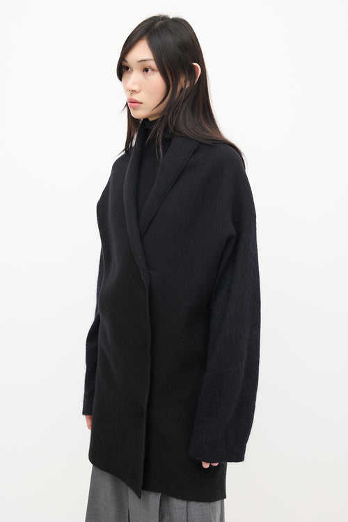 Maison Margiela Black Wool Shawl Cardigan