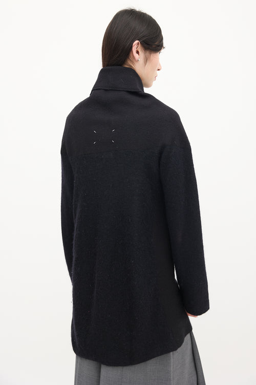 Maison Margiela Black Wool Shawl Cardigan