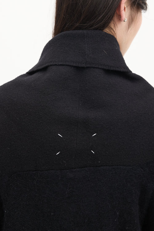 Maison Margiela Black Wool Shawl Cardigan