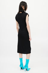 Maison Margiela Black Twisted Midi Dress