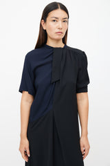 Maison Margiela Black & Navy Colourblock Dress