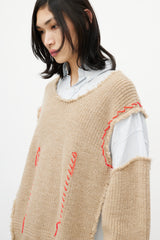Maison Margiela Blue & Beige Layered Sweater Shirt