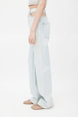 Maison Margiela Blue Cut Out Denim Jeans