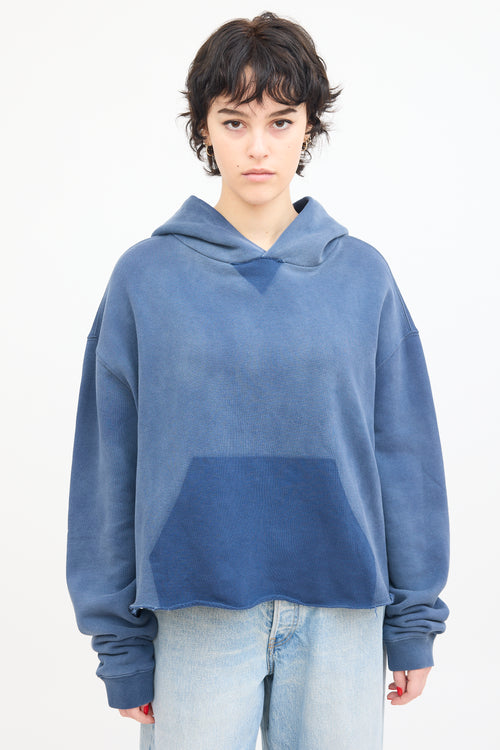 Maison Margiela Blue Organic Cotton Logo Hoodie