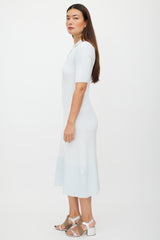 Maison Margiela Blue Ribbed Polo Dress