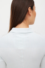 Maison Margiela Blue Ribbed Polo Dress