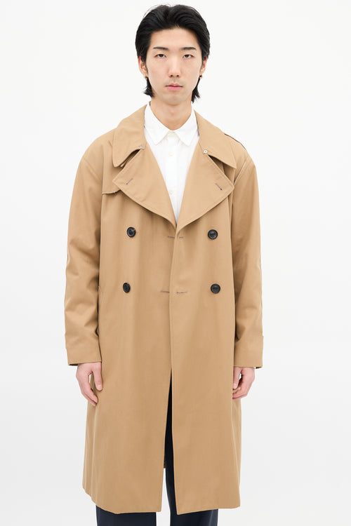 Maison Margiela Brown & Multi Check Panel Trench Coat